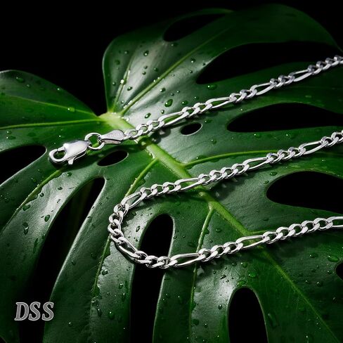 DSS 925 Sterling Silver Necklace for Women Lobster Claw Clasps, Sterling Silver Chain, Italian Jewelry for Women - Made in Italy in Kuwait