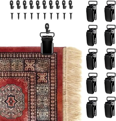 KVTTOZA 10 Pack Heavy Duty Tapestry Hangers Clips, Metal Non-Slip Rug Wall Hanging Clamps for Wall Tapestry Display, Damage-Free Quilt Hangers for Tapestries, Rugs, Blankets, Banners, Flags in Saudi Arabia
