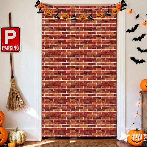 Atrippy Large Brick Wall Backdrop Tapestry for Christmas, Faux Brick Backdrop Wall Covering Removable Red Tablecloth, Medieval Castle Stone Photo Scene Setter for Winter Curtains Door Decor (51"x60") in Saudi Arabia