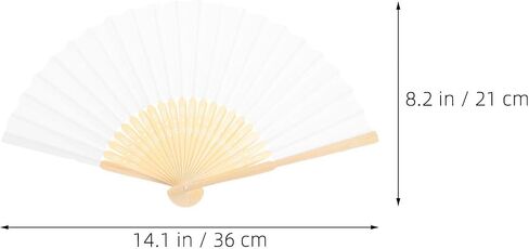 9pcs White Folding Hand Fans Handheld - Blank Paintable Paper Fans for Kids DIY Crafts, Party Favors, Wedding Guests, Summer Cooling, Dancing Props in Saudi Arabia