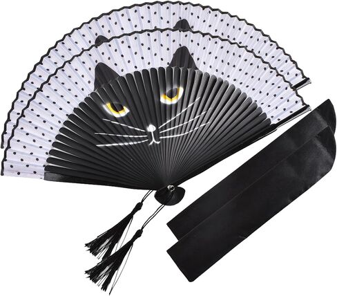 2 Pack 8.6" Hand Held Bamboo Silk Folding Fan Hand Fan,Chinese,Japanese Charming Elegant Vintage Retro Style,Women Ladys Girls Best Gifts (brown kong) in Saudi Arabia