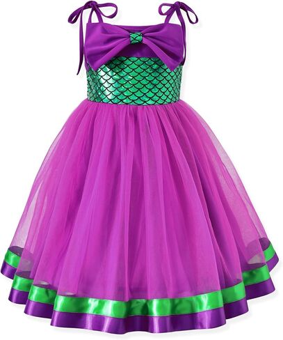 Girls Mermaid Tutu Dress Little Girls Summer Princess Birthday Party Dress in Saudi Arabia