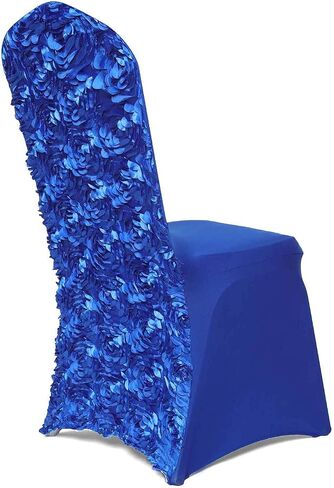 Satin Raised Roses Spandex Stretchable Banquet Chair Cover in Saudi Arabia