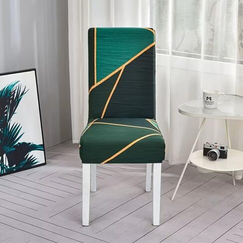 1pc Stretchable Chair Cover Made of Spandex, Suitable for Home Dining Rooms, Featuring Floral Prints, Gray in Kuwait