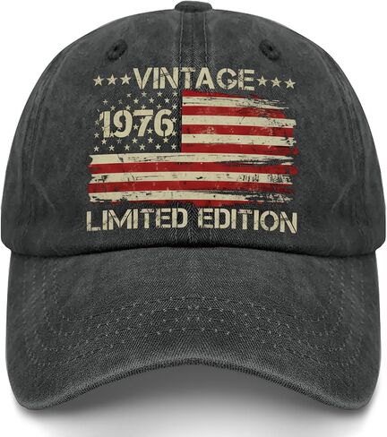 50th Birthday Gifts for Men Women,Vintage 1976 Hat,50th Birthday Decorations,Adjustable Cap-Gift for Dad, Mom in Saudi Arabia