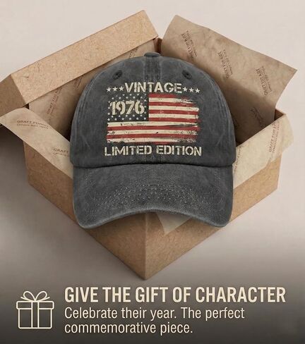 50th Birthday Gifts for Men Women,Vintage 1976 Hat,50th Birthday Decorations,Adjustable Cap-Gift for Dad, Mom in Saudi Arabia