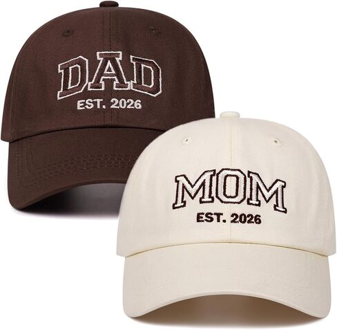 Mom and Dad Hat 2PCS Embroidered Baseball Caps for New Parents Gifts Couples in Saudi Arabia