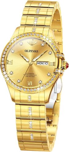 OUPINKE Automatic Watches for Women Diamond Luxury Dress Self Winding Stainless Steel Sapphire Crystal Ceramic Ladies Watches in Kuwait