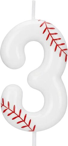 Baseball Number 1 Birthday Candle, Rookie of The Year 1st Birthday Candle, White Baseball Cake Topper for Boys Girls, Baseball Theme Party Decorations in Saudi Arabia