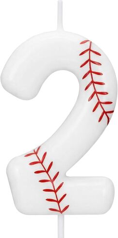 Baseball Number 1 Birthday Candle, Rookie of The Year 1st Birthday Candle, White Baseball Cake Topper for Boys Girls, Baseball Theme Party Decorations in Saudi Arabia