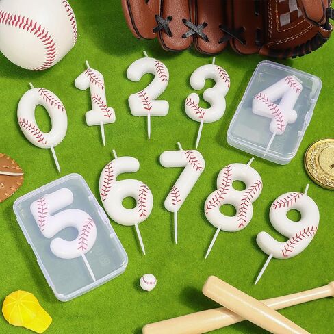 Baseball Number 1 Birthday Candle, Rookie of The Year 1st Birthday Candle, White Baseball Cake Topper for Boys Girls, Baseball Theme Party Decorations in Saudi Arabia