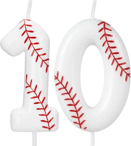 Baseball Number 1 Birthday Candle, Rookie of The Year 1st Birthday Candle, White Baseball Cake Topper for Boys Girls, Baseball Theme Party Decorations in Saudi Arabia