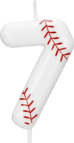 Baseball Number 1 Birthday Candle, Rookie of The Year 1st Birthday Candle, White Baseball Cake Topper for Boys Girls, Baseball Theme Party Decorations in Saudi Arabia