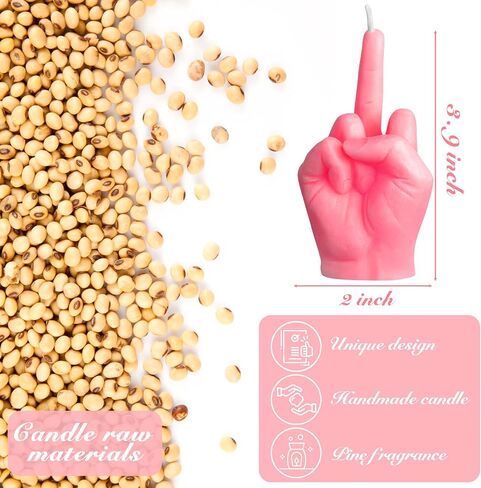 6sisc Middle Finger Scented Candle Hot Pink Danish Pastel Room Aesthetic Decor Pine Fragrance Candles Natural Vegan Soy Wax Hand Gesture Aromatherapy Candle for Home Bedroom Decoration Birthday Gifts in Saudi Arabia