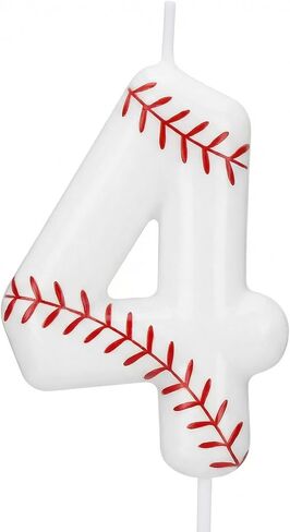 Baseball Number 1 Birthday Candle, Rookie of The Year 1st Birthday Candle, White Baseball Cake Topper for Boys Girls, Baseball Theme Party Decorations in Saudi Arabia