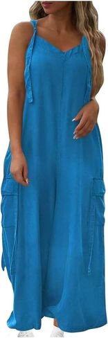 Overalls for Women Loose Fit Oversized Wide Leg Jumpsuits Baggy Casual Long Romper Pants with Pockets 2025 in Saudi Arabia