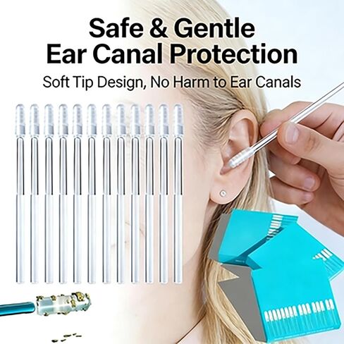 Adhesive Earwax Removal Tool, 72 pcs Cleaning Tools Kit for Children and Adults, Adhesive Ear Digging Stick with Safe Ear Scoop and Dust Cover Packaging in Kuwait