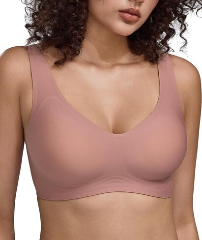 Full Coverage Wireless Bra for Women, Seamless T-Shirt Bra with Jelly Strips Support No Underwire Everyday Bras in Saudi Arabia