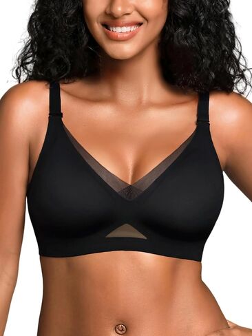 Jelly Bras for Women No Underwire, Full Coverage Seamless Comfortable Bralette with Support and Lift, Wireless Padded Bra in Saudi Arabia