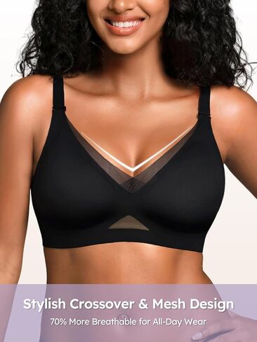 Jelly Bras for Women No Underwire, Full Coverage Seamless Comfortable Bralette with Support and Lift, Wireless Padded Bra in Saudi Arabia
