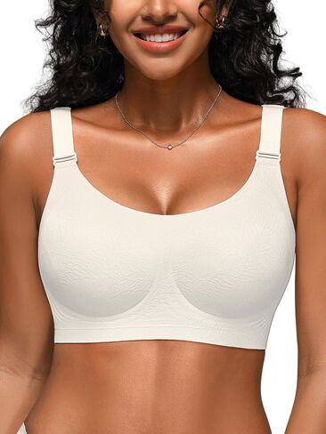 Jelly Bras for Women No Underwire, Full Coverage Seamless Comfortable Bralette with Support and Lift, Wireless Padded Bra in Saudi Arabia