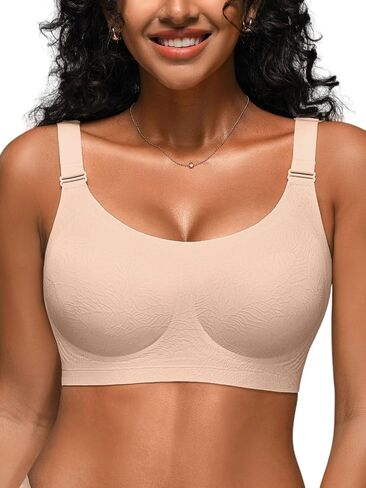 Jelly Bras for Women No Underwire, Full Coverage Seamless Comfortable Bralette with Support and Lift, Wireless Padded Bra in Saudi Arabia