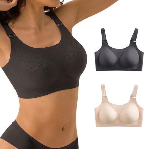 Jelly Bras for Women No Underwire, Full Coverage Seamless Comfortable Bralette with Support and Lift, Wireless Padded Bra in Saudi Arabia