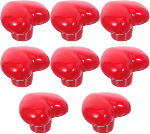 SUPVOX 8pcs Red Ceramic Heart Shaped Dresser Knobs Decorative Cabinet Pulls Handles for ’ Room Drawer Cupboard with Mounting Screws in Saudi Arabia