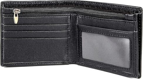 Men's RFID Blocking Wallet Cowboy Genuine Natural Crazy Horse Leather Bifold Wallet for Men With Zipper (Dark Brown) in Kuwait