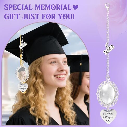 Graduation Memorial Photo Charm, Tassel Memorial Charm Graduation Decorations Class of 2026, DIY Memory Mortarboard Doctorial Hat Pendants for Graduation Cap Style 01 in Saudi Arabia
