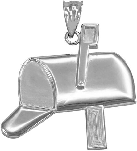Mailbox Charm Pendant in Polished 925 Sterling Silver in Saudi Arabia