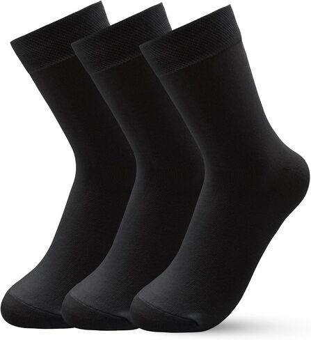 Mens Dress Socks Combed Cotton 3/6 Pairs Size 9-13 Crew Socks for Buisness Formal Wedding Ball Suitable for Father's Day in Saudi Arabia