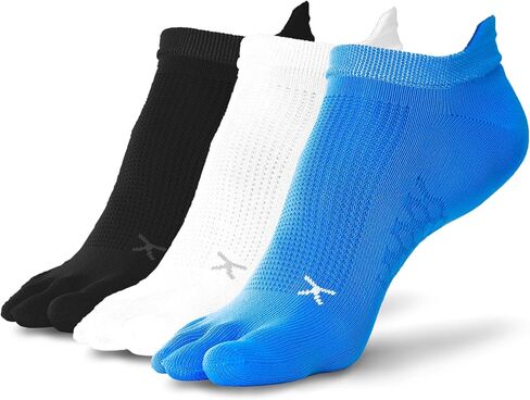 FLUX FOOTWEAR Adapt Bundle – Zero-Drop Running Shoes with Knit Upper & UltraFlex Midsole + 3-Pack Large No-Show Toe Socks – Lightweight, Breathable, and Versatile – Black/White - US Size 12.5 in Saudi Arabia