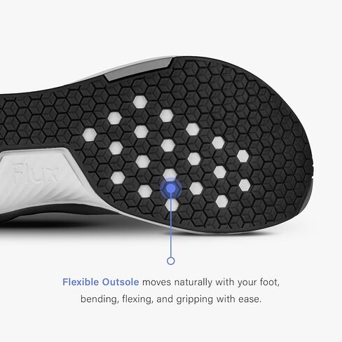 FLUX FOOTWEAR Adapt Bundle – Zero-Drop Running Shoes with Knit Upper & UltraFlex Midsole + 3-Pack Large No-Show Toe Socks – Lightweight, Breathable, and Versatile – Black/White - US Size 12.5 in Saudi Arabia