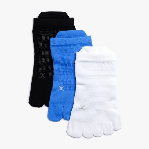 FLUX FOOTWEAR Adapt Bundle – Zero-Drop Running Shoes with Knit Upper & UltraFlex Midsole + 3-Pack Large No-Show Toe Socks – Lightweight, Breathable, and Versatile – Black/White - US Size 12.5 in Saudi Arabia