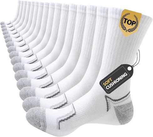 JOYNÉE 8 Pairs Mens Athletic Crew Cushion Socks Running socks Work Outdoor Sports Socks for Men High Calf Long Boot Socks in Kuwait