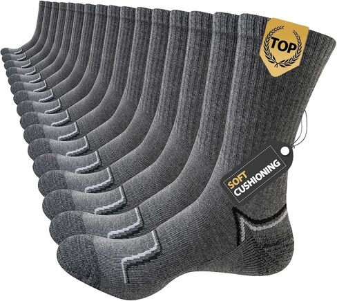 JOYNÉE 8 Pairs Mens Athletic Crew Cushion Socks Running socks Work Outdoor Sports Socks for Men High Calf Long Boot Socks in Kuwait
