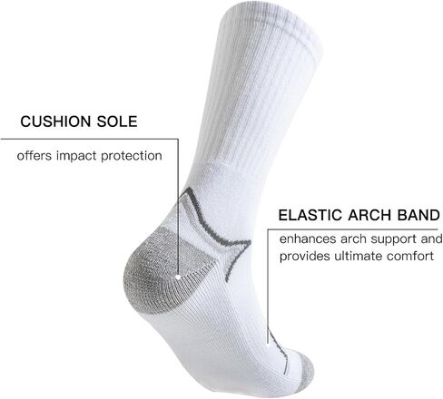 JOYNÉE 8 Pairs Mens Athletic Crew Cushion Socks Running socks Work Outdoor Sports Socks for Men High Calf Long Boot Socks in Kuwait