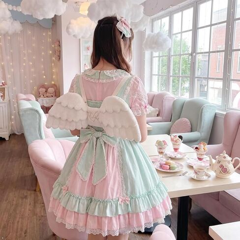 Lolita Angel Wings Backpack Cosplay Wings Plush Casual Bag Cosplay Props Bag White in Saudi Arabia