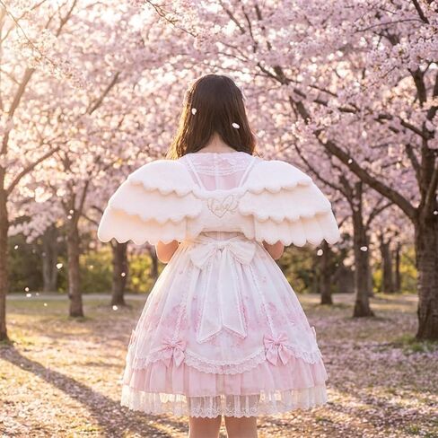 Lolita Angel Wings Backpack Cosplay Wings Plush Casual Bag Cosplay Props Bag White in Saudi Arabia