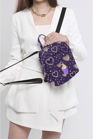 Mini Backpack for Women Light Weight Small Waterproof Backpack Purses Daily Pack (Love Heart I Purple you) in Saudi Arabia