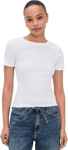 rag & bone Women's The Essential Rib Short Sleeve Crew Tee in Saudi Arabia