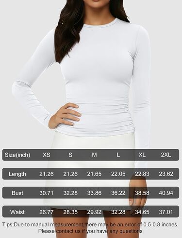 Siimcuzy 4 Pack Womens Long Sleeve Shirts Crew Neck Basic Tight Fitted Crop Compression Gym Workout Athletic Underscrub Tops in Saudi Arabia