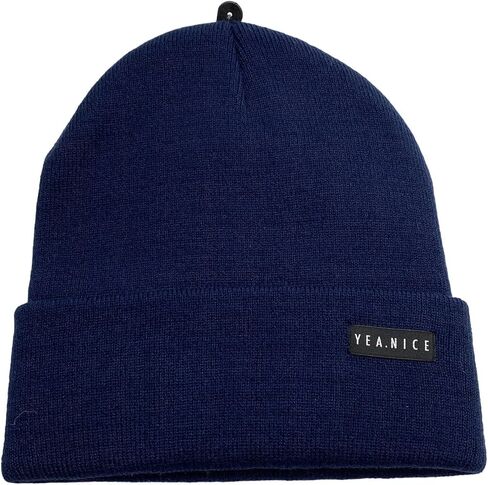 Yea.Nice Legend Knit Folded Beanie Hat in Navy Blue in Kuwait