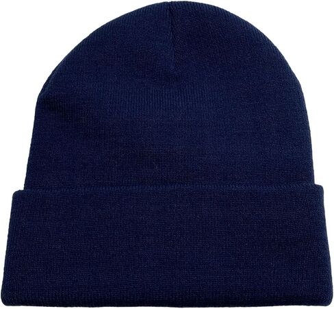Yea.Nice Legend Knit Folded Beanie Hat in Navy Blue in Kuwait