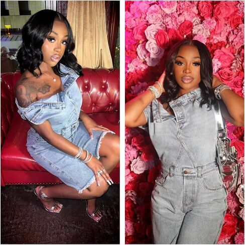 Molilove Women’s Denim Romper Sexy Off Shoulder Shorts Jean Jumpsuit Stretchy Y2K Bodycon Denim One Piece Outfits with Pocket in Saudi Arabia