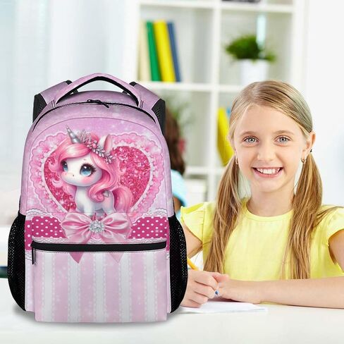 Backpack for Girls - 17 Inch Unicorn Backpacks for Girls 4-6, Cute Kids School Bookbag for Preschool Kindergarten in Saudi Arabia