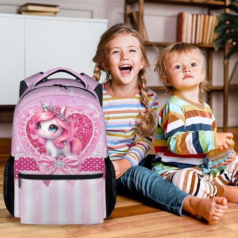 Backpack for Girls - 17 Inch Unicorn Backpacks for Girls 4-6, Cute Kids School Bookbag for Preschool Kindergarten in Saudi Arabia