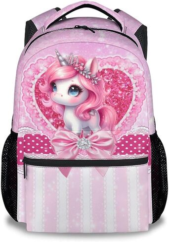 Backpack for Girls - 17 Inch Unicorn Backpacks for Girls 4-6, Cute Kids School Bookbag for Preschool Kindergarten in Saudi Arabia