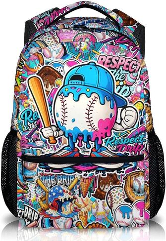 Kids Backpack for Boys Baseball Drip Backpacks for Kids Teens Team, Lightweight Large Capacity Cool Back to School Supplies in Saudi Arabia